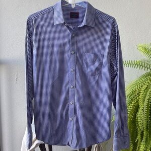 Untuckit purple & white size Large Button down long sleeve men’s shirt‎
